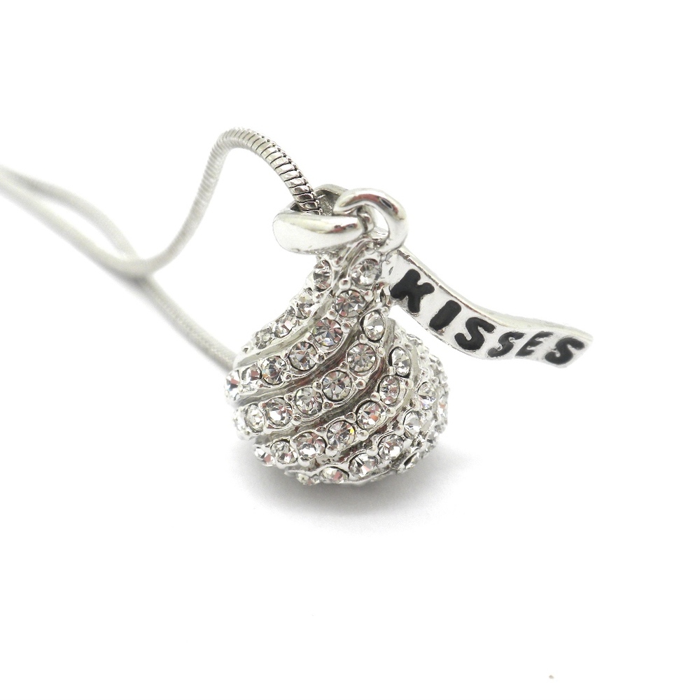 Kisses Crystal Pendant Necklace - Picture 2 of 7